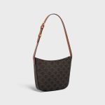 MEDIUM CELINE CROQUE BAG IN TRIOMPHE CANVAS AND CALFSKIN TAN - Image 2